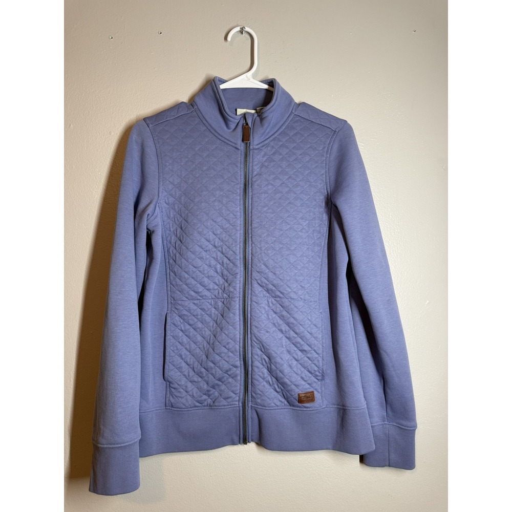 L.L.Bean Women's Quilted Full-Zip Sweatshirt Jacket – Periwinkle Blue (Size S)